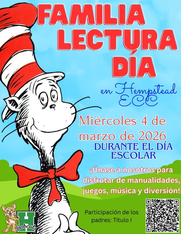 family reading day poster in Spanish