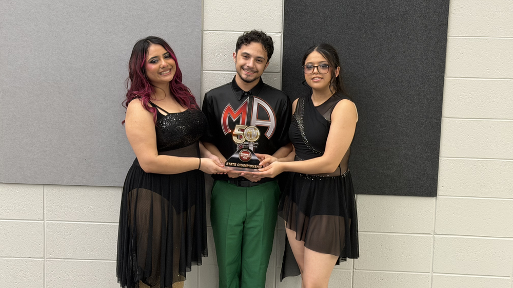 HHS Color Guard with trophy