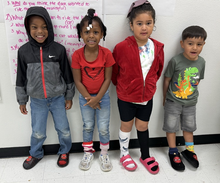 students in mismatched socks