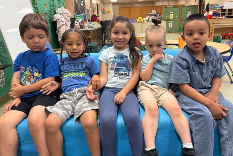 students wearing blue