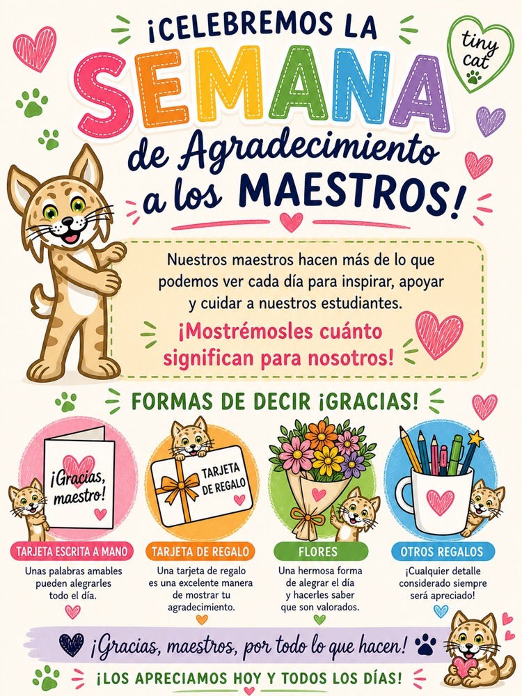 Spanish teacher appreciation flyer