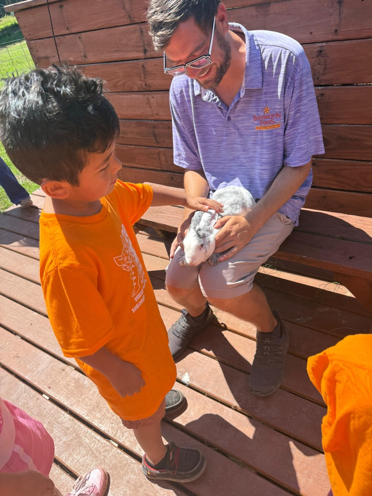 students at the farm