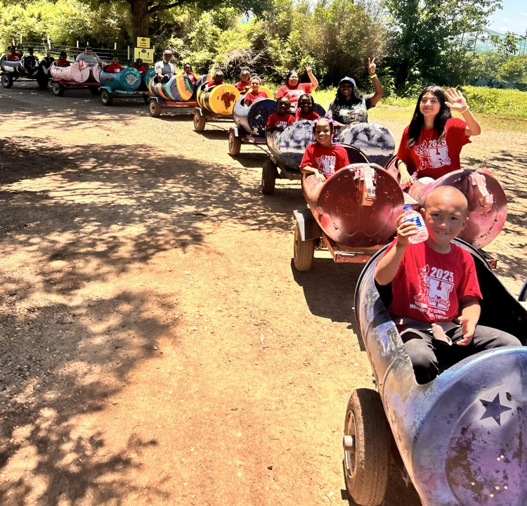 students at the farm