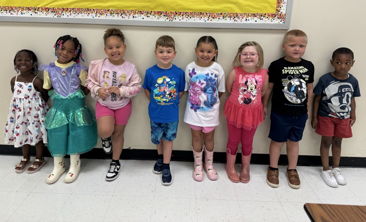 students wearing Disney