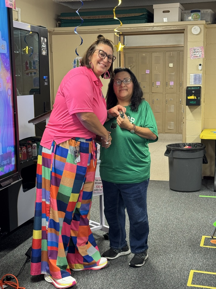 teacher receiving award