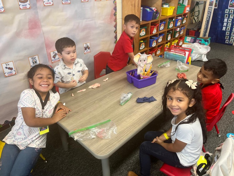 students making playdo