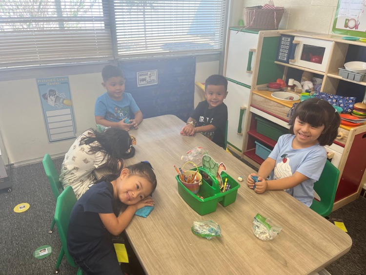 students making playdo