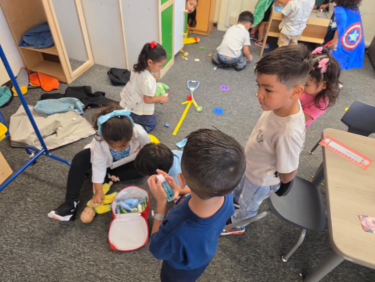students making playdo