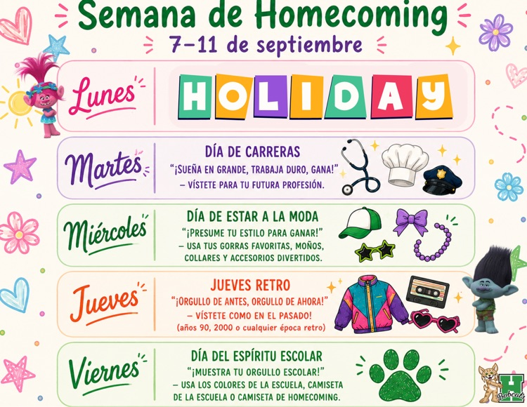homecoming week Spanish flyer