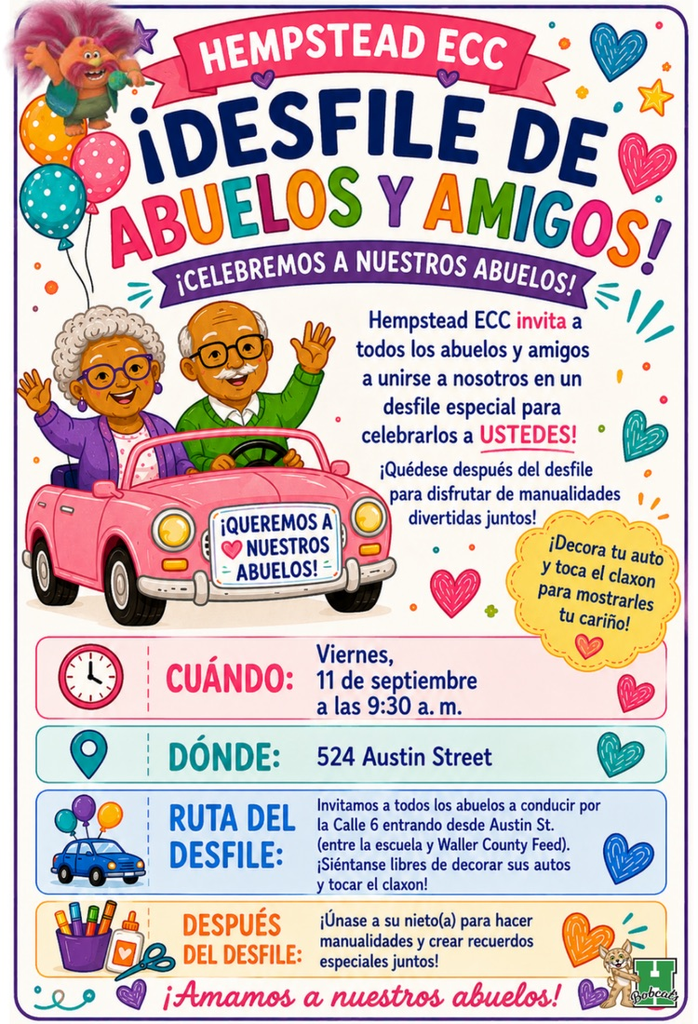 Spanish grandparents parade flyer