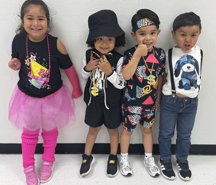 students in throwback clothes