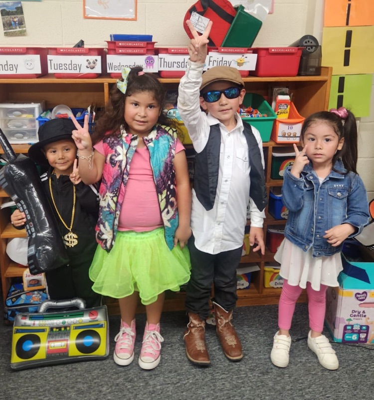 students in throwback clothes