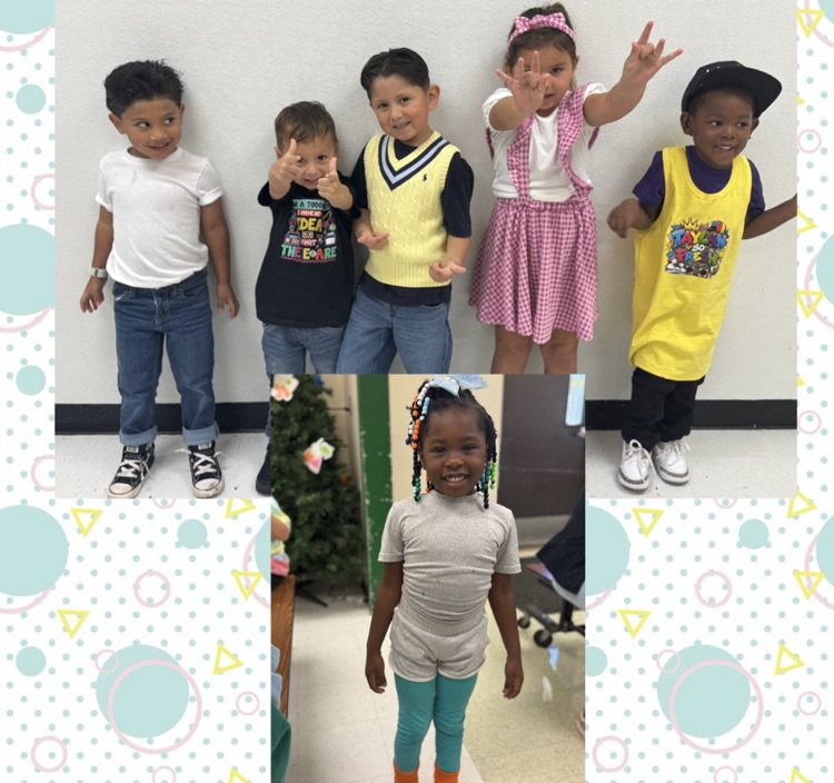 students in throwback clothes
