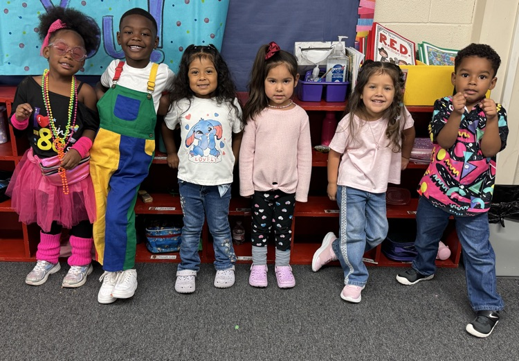 students in throwback clothes