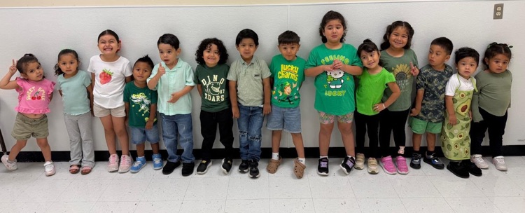 students wearing green