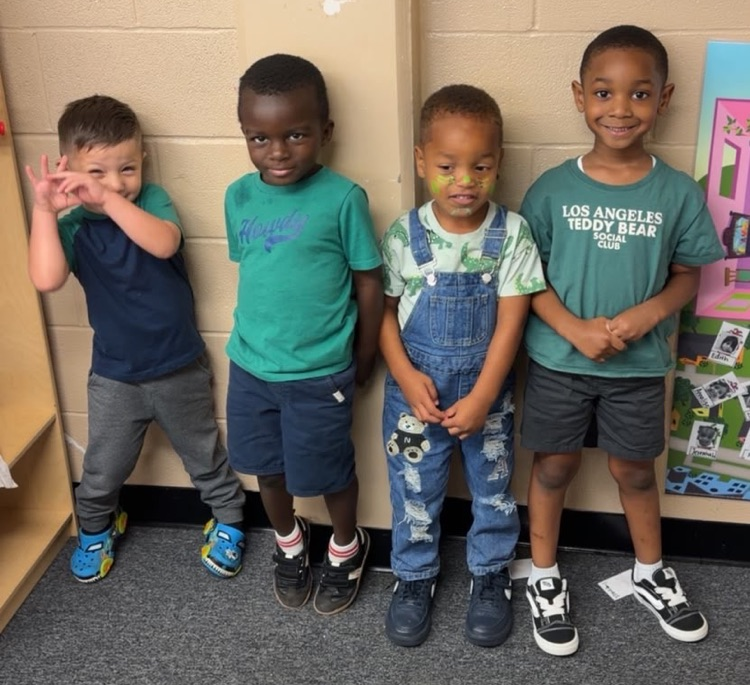 students wearing green