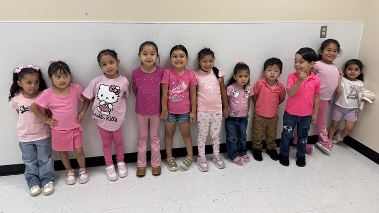 students wearing pink