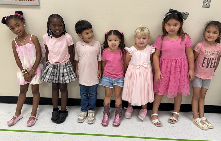 students wearing pink