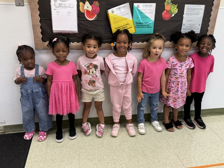 students wearing pink
