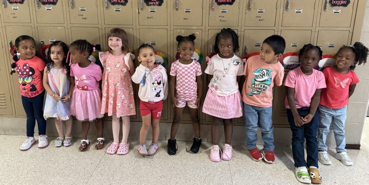 students wearing pink