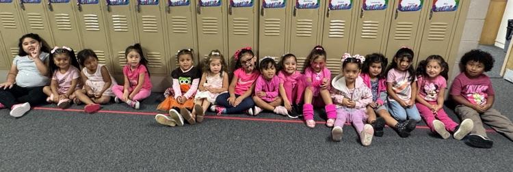 students wearing pink