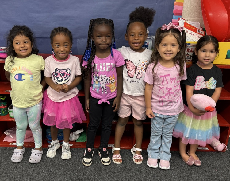 students wearing pink