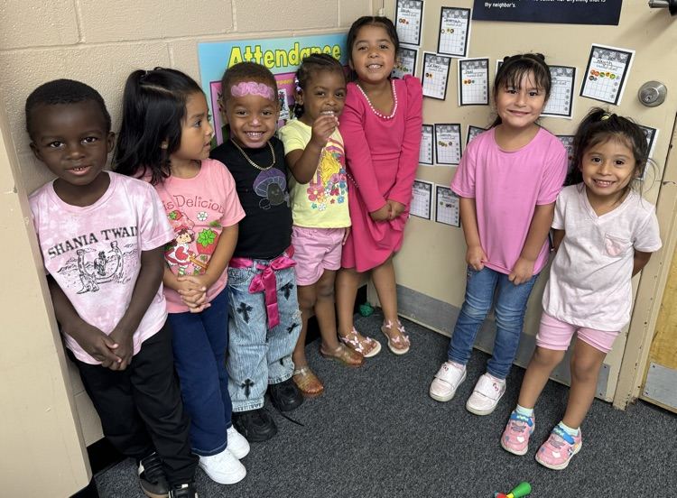 students wearing pink