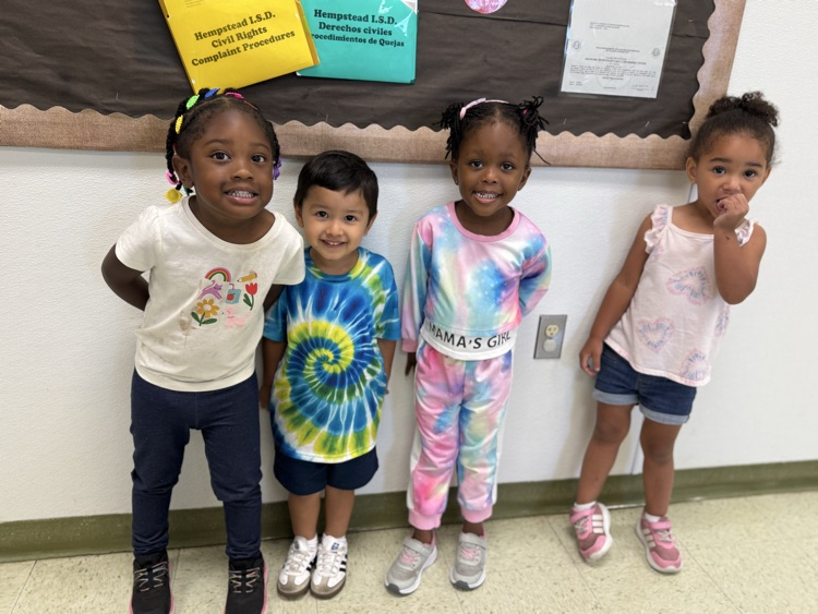 students in rainbow
