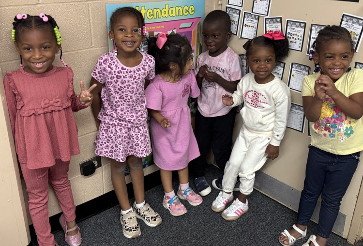 students in pink