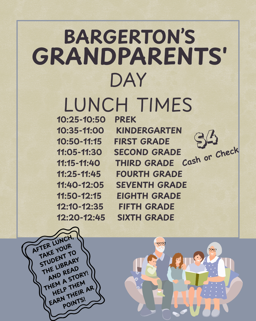 Gparent's Day lunch times