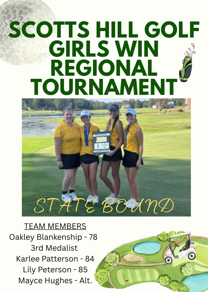 Scotts Hill High School Lady Lions win Regional Golf Tournament!