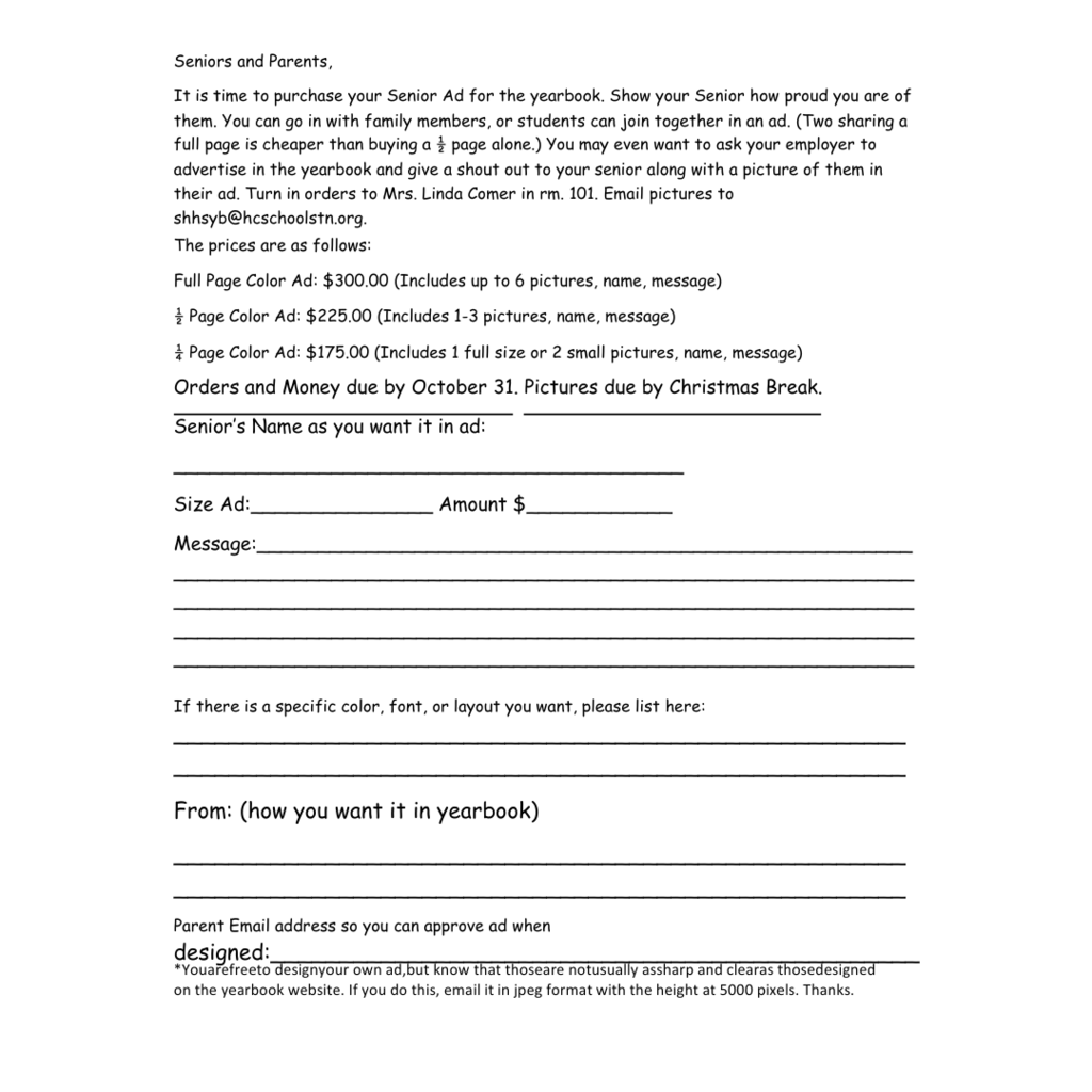Senior Ad Information