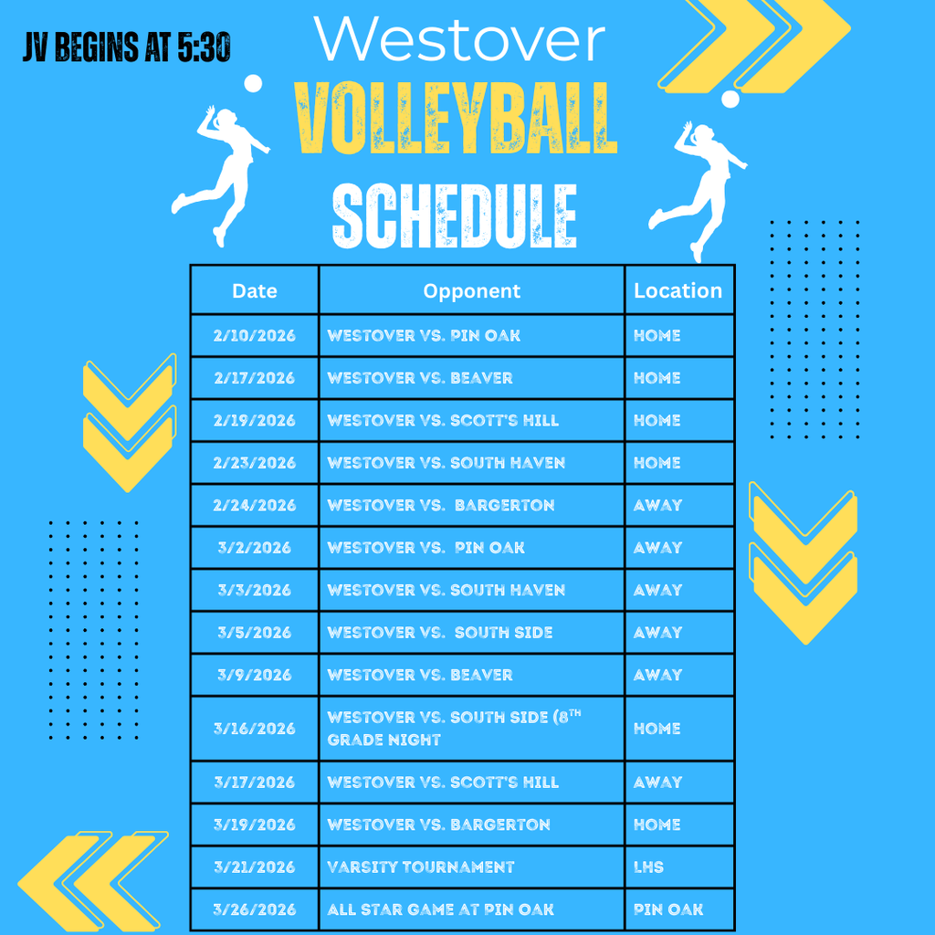 Updated Volleyball Schedule