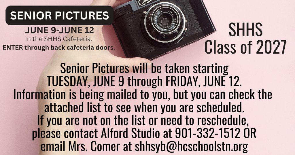 Senior Pictures Scheduled
