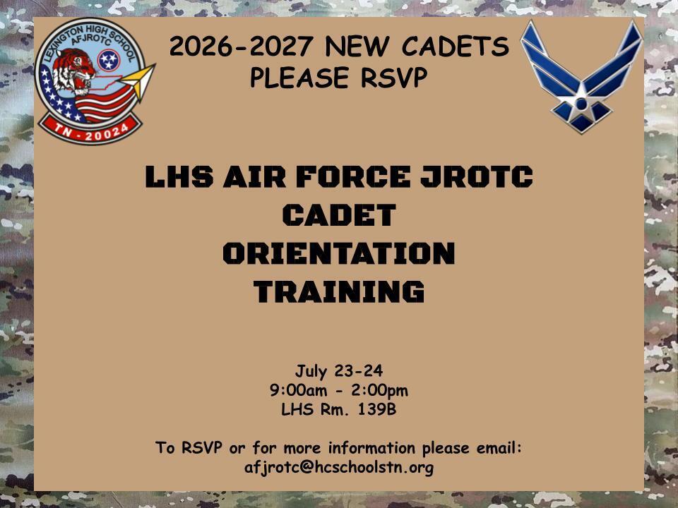 Cadet Orientation Training - SY 26-27