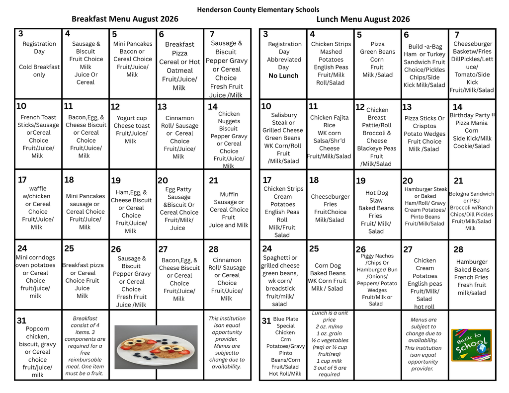 august menu