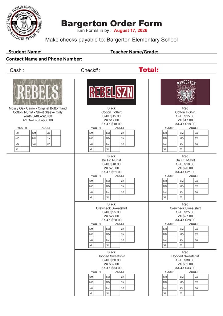 shirt order