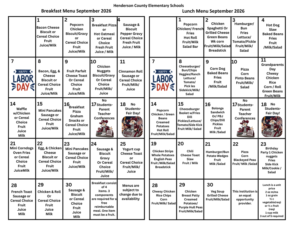 sept menu