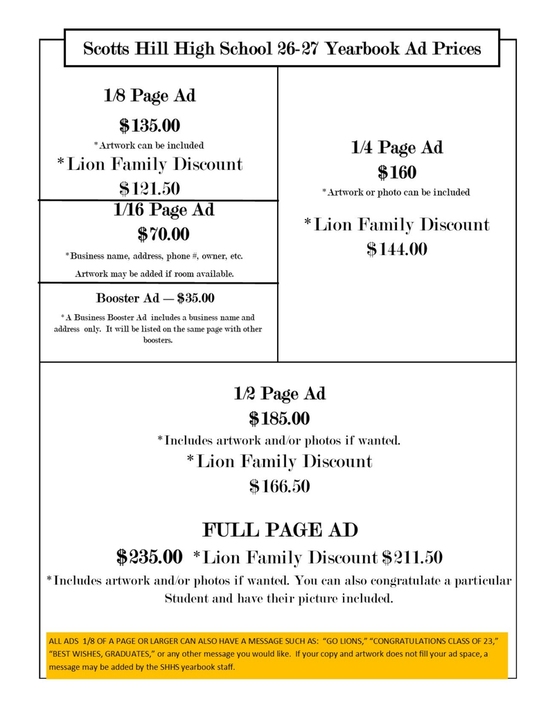Yearbook Ads