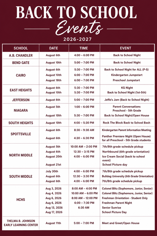 back to school events
