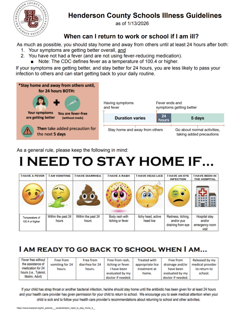HCS illness guidlines