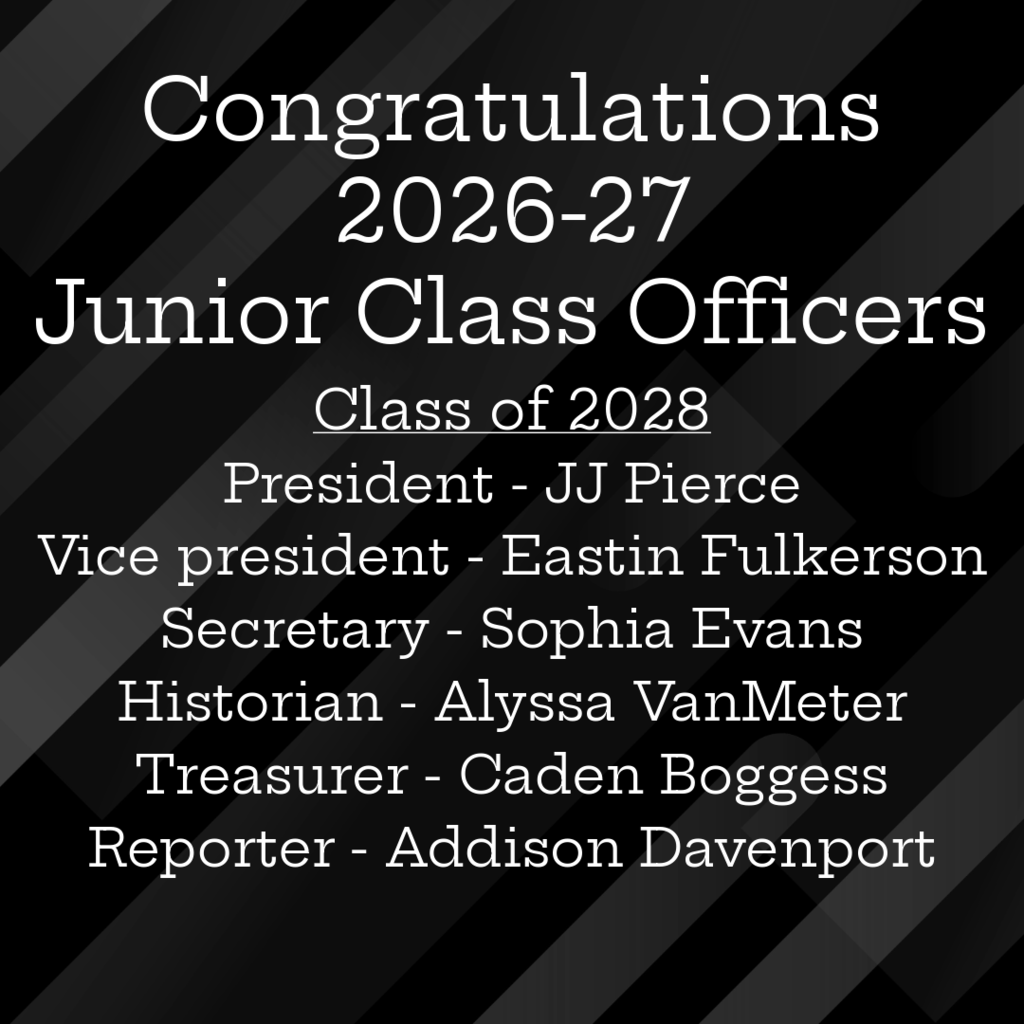 Congratulations Junior Class officers 
