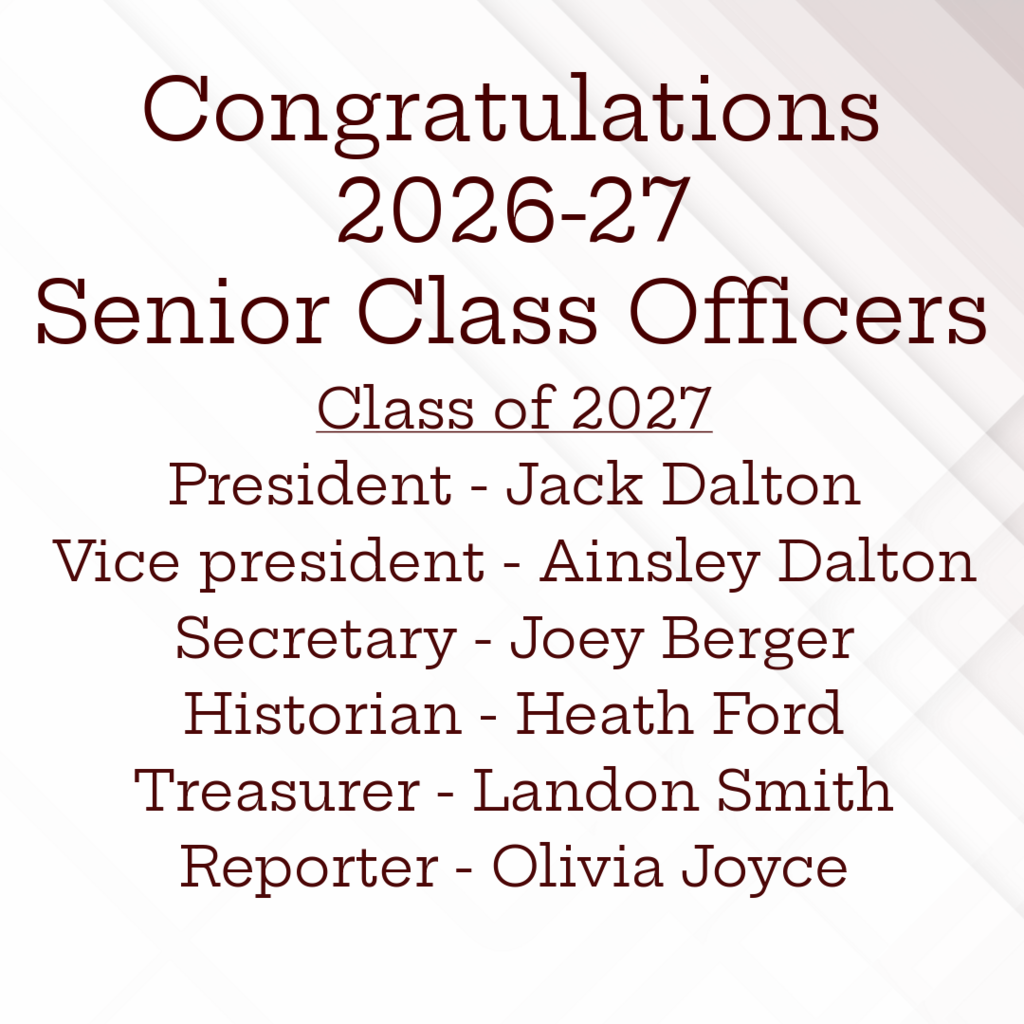 Congratulations Class Officers