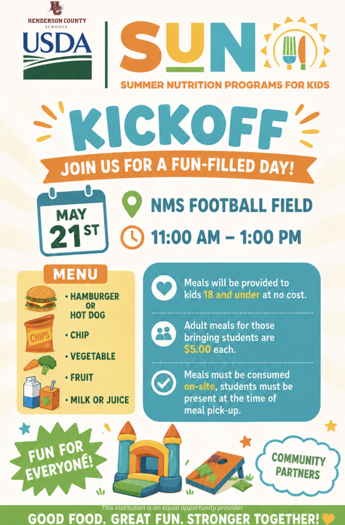 Summer Meal KickOff on May 21st