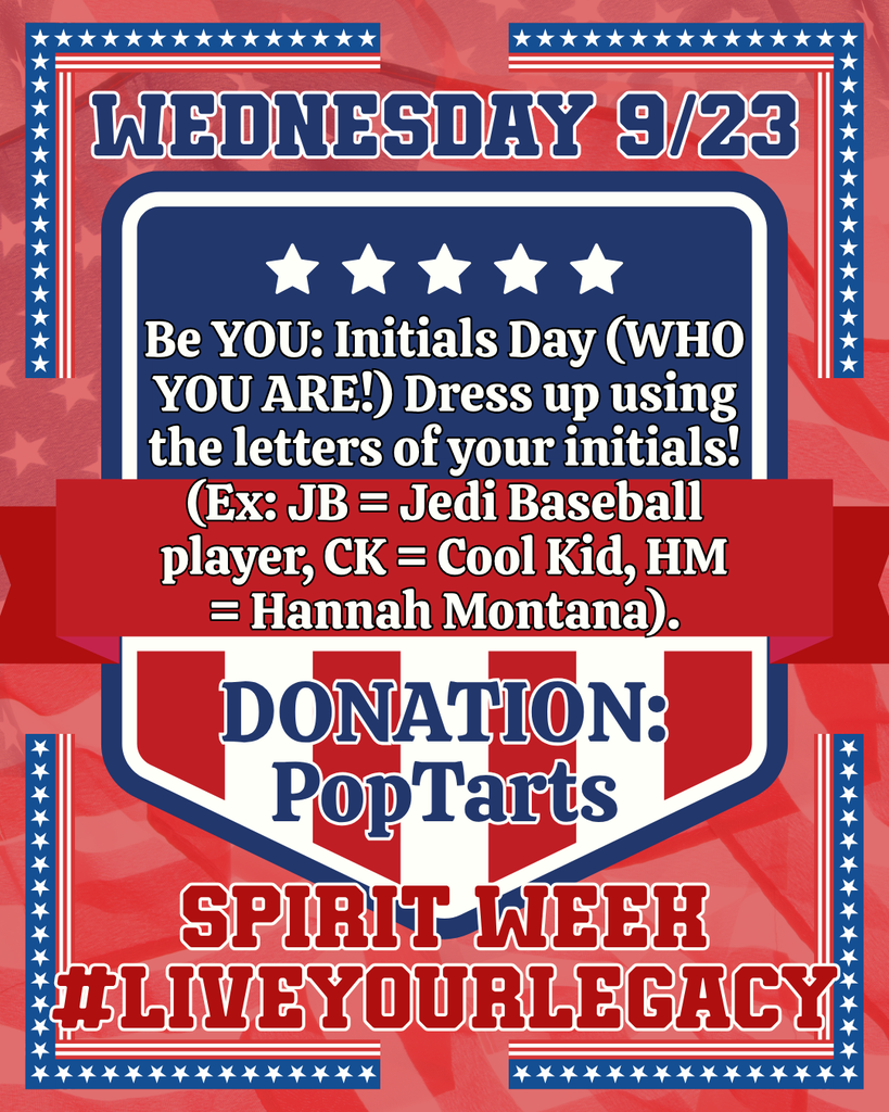 WEDNESDAY, 9/23 AT HCHS!