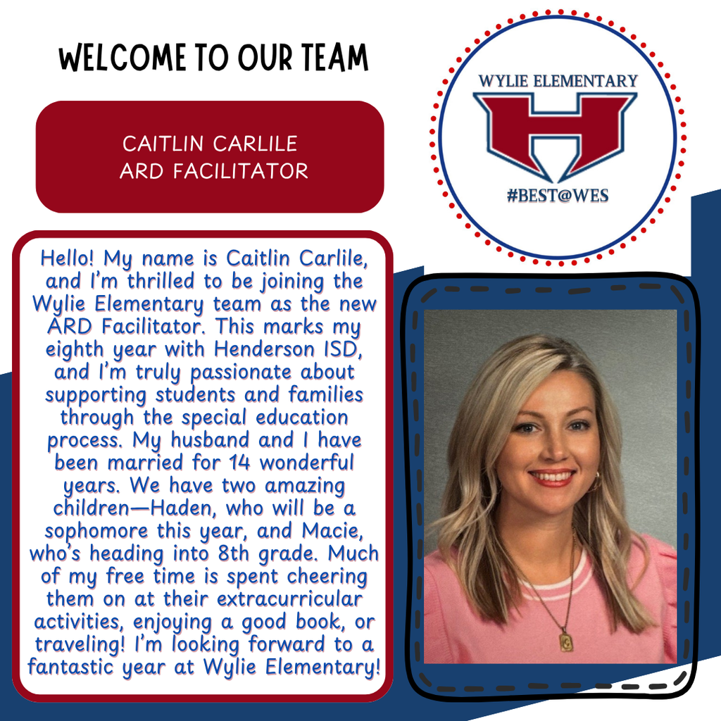 Welcome to Wylie Elementary Caitlin!