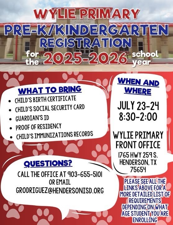 Pre-K/ Kindergarten registration 