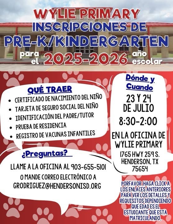 Pre-K/ Kindergarten registration 