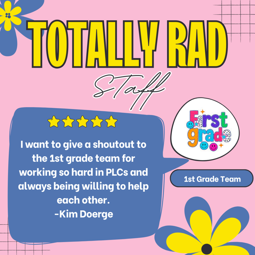 staff shoutout- 1st grade