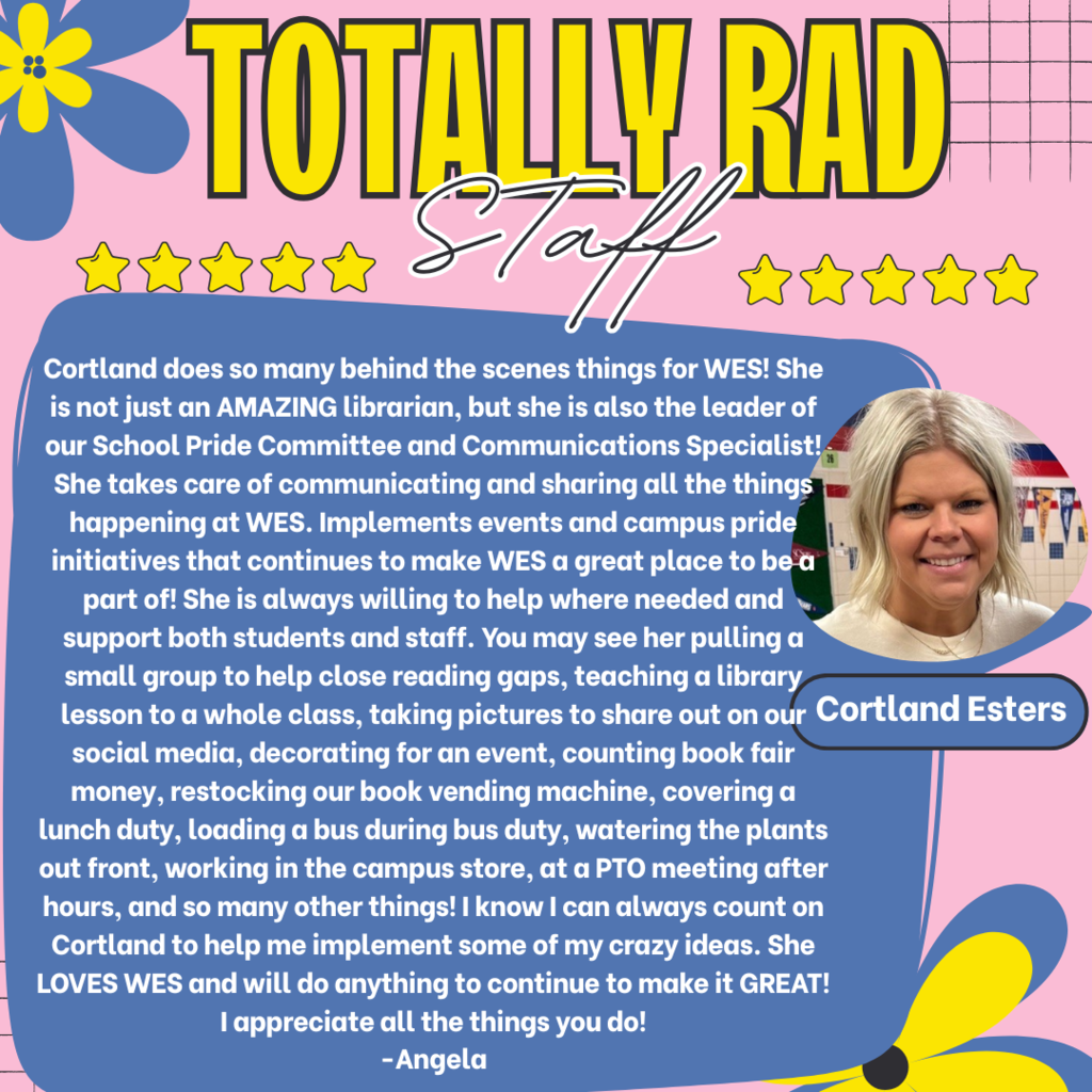 Staff Shoutout- Esters 